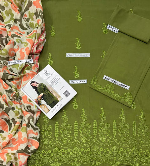 LAWN 3PC EMBROIDERED